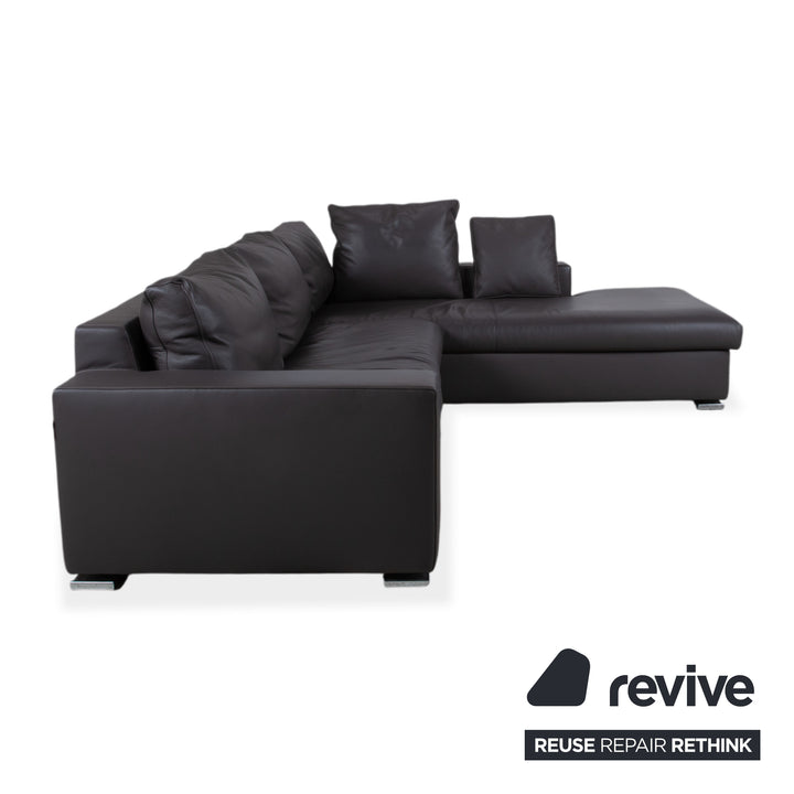 La Nuova Casa Halma Leather Corner Sofa Black Sofa Couch