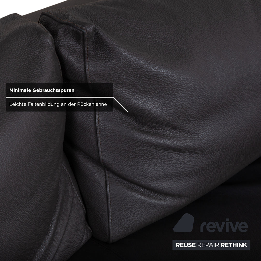 La Nuova Casa Halma Leder Ecksofa Schwarz Sofa Couch