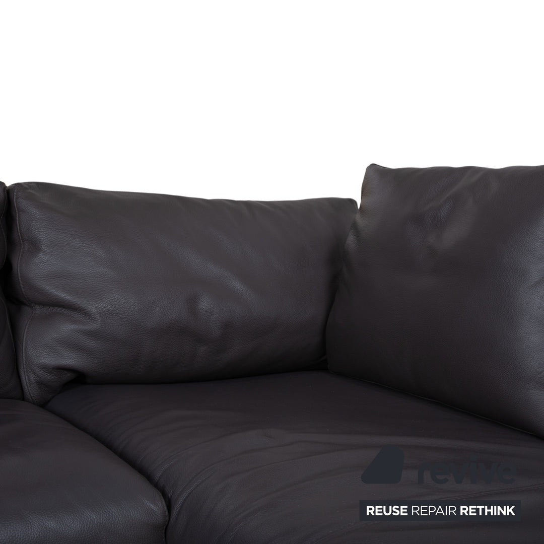 La Nuova Casa Halma Leder Ecksofa Schwarz Sofa Couch