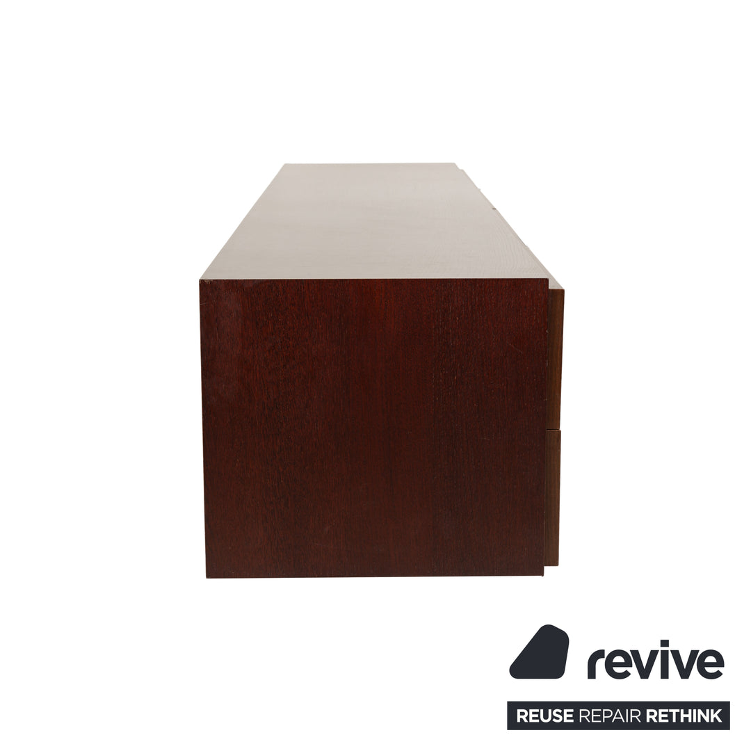 La Nuova Casa Holz Sideboard Dunkelbraun Rot Lowboard Schubladen