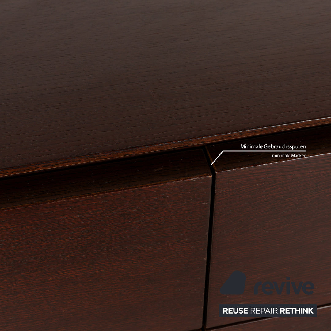La Nuova Casa Holz Sideboard Dunkelbraun Rot Lowboard Schubladen