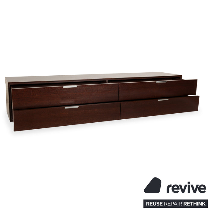 La Nuova Casa Holz Sideboard Dunkelbraun Rot Lowboard Schubladen