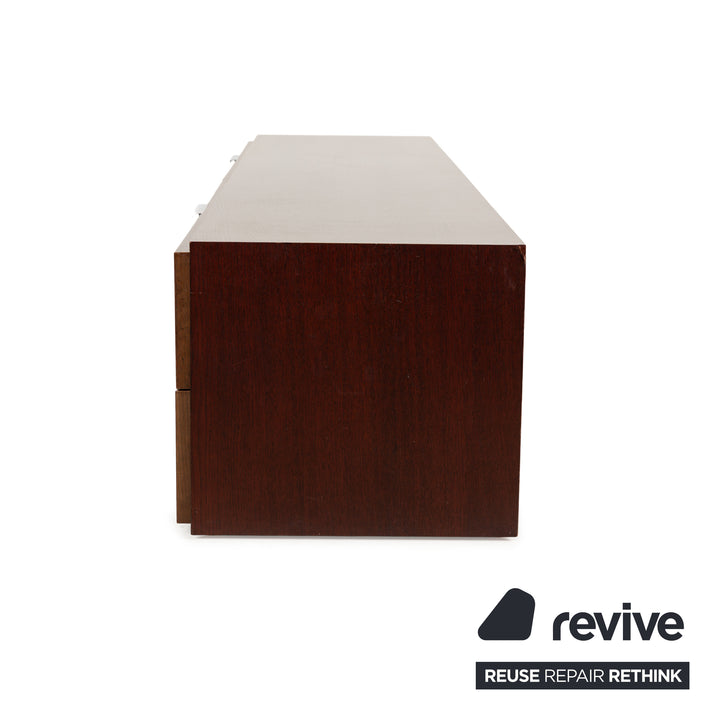 La Nuova Casa Holz Sideboard Dunkelbraun Rot Lowboard Schubladen