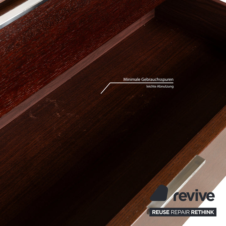 La Nuova Casa Holz Sideboard Dunkelbraun Rot Lowboard Schubladen
