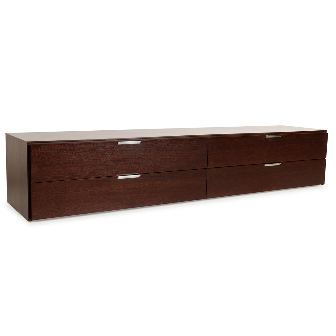 La Nuova Casa Holz Sideboard Dunkelbraun Rot Lowboard Schubladen