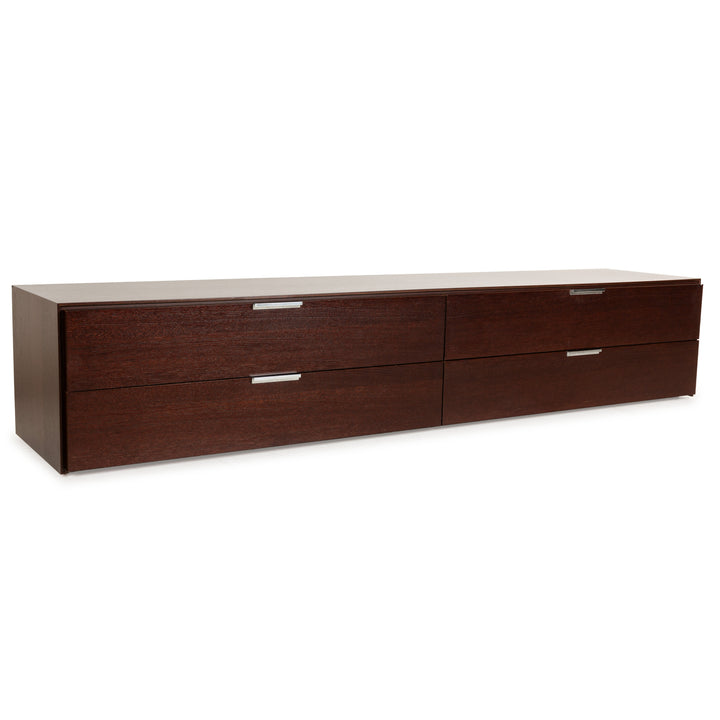 La Nuova Casa Holz Sideboard Dunkelbraun Rot Lowboard Schubladen