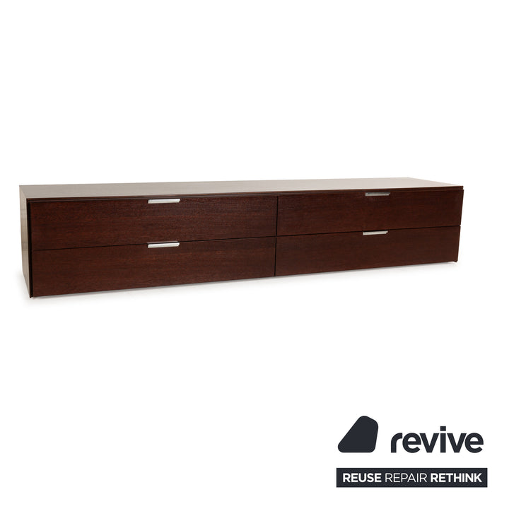 La Nuova Casa Holz Sideboard Dunkelbraun Rot Lowboard Schubladen