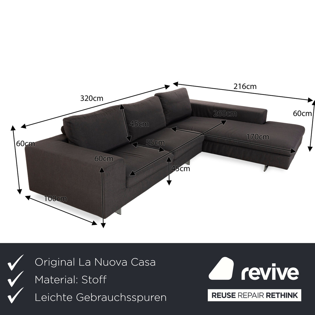 La Nuova Casa LED Stoff Ecksofa Grau Sofa Couch La Nuova Casa