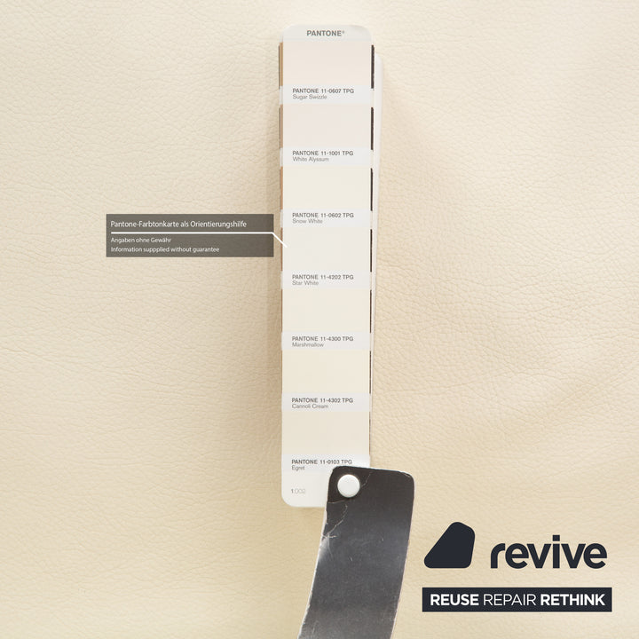 Canapé trois places en cuir blanc crème La Nuova Casa