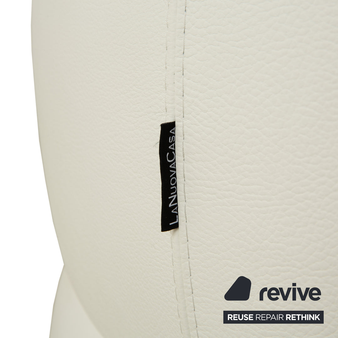 La Nuova Casa Leder Ecksofa Weiß Creme Sofa Couch