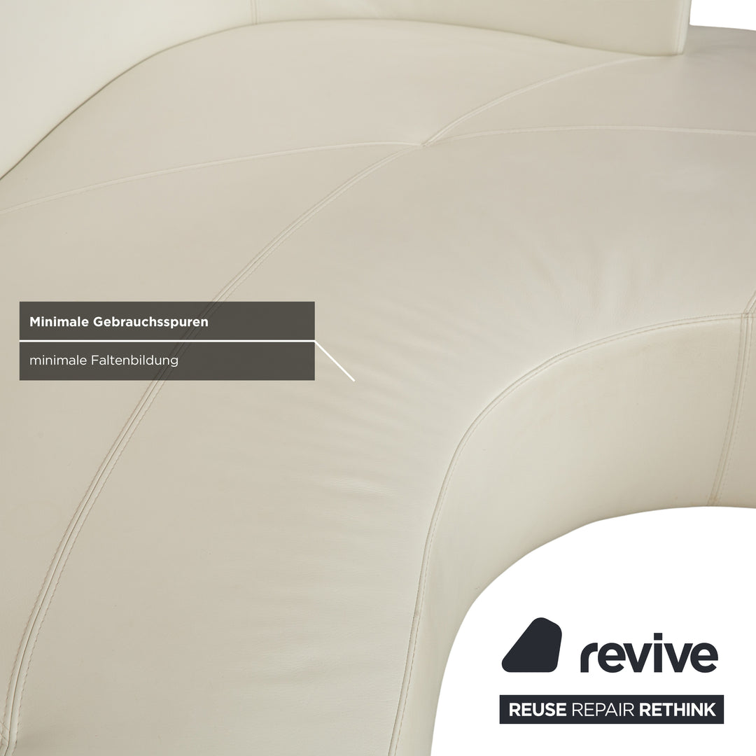 La Nuova Casa Leder Ecksofa Weiß Creme Sofa Couch
