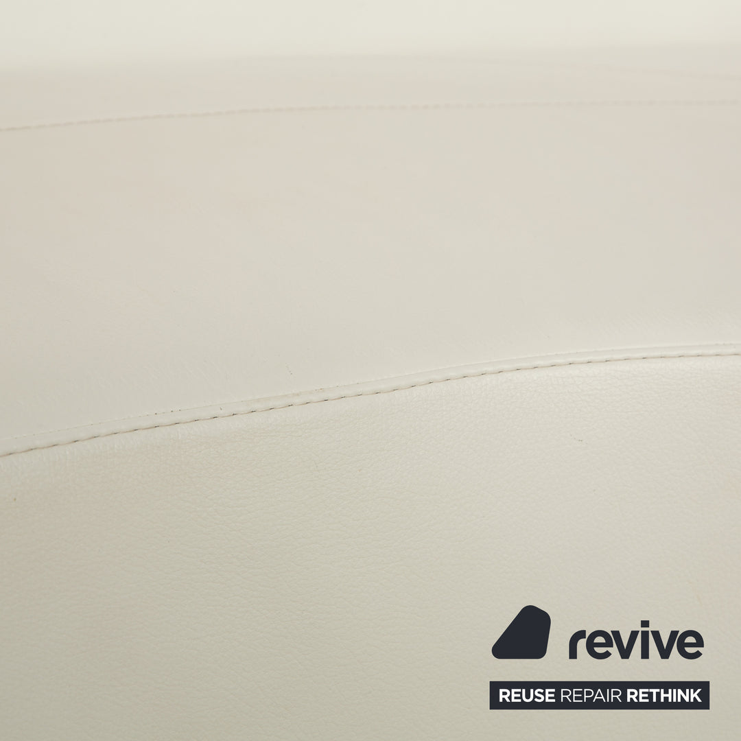 La Nuova Casa Leder Ecksofa Weiß Creme Sofa Couch