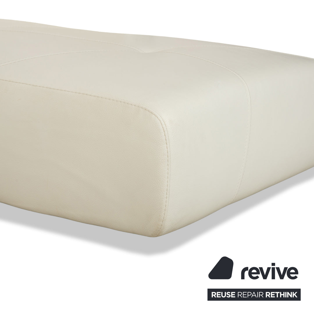 Canapé d'angle en cuir blanc crème La Nuova Casa