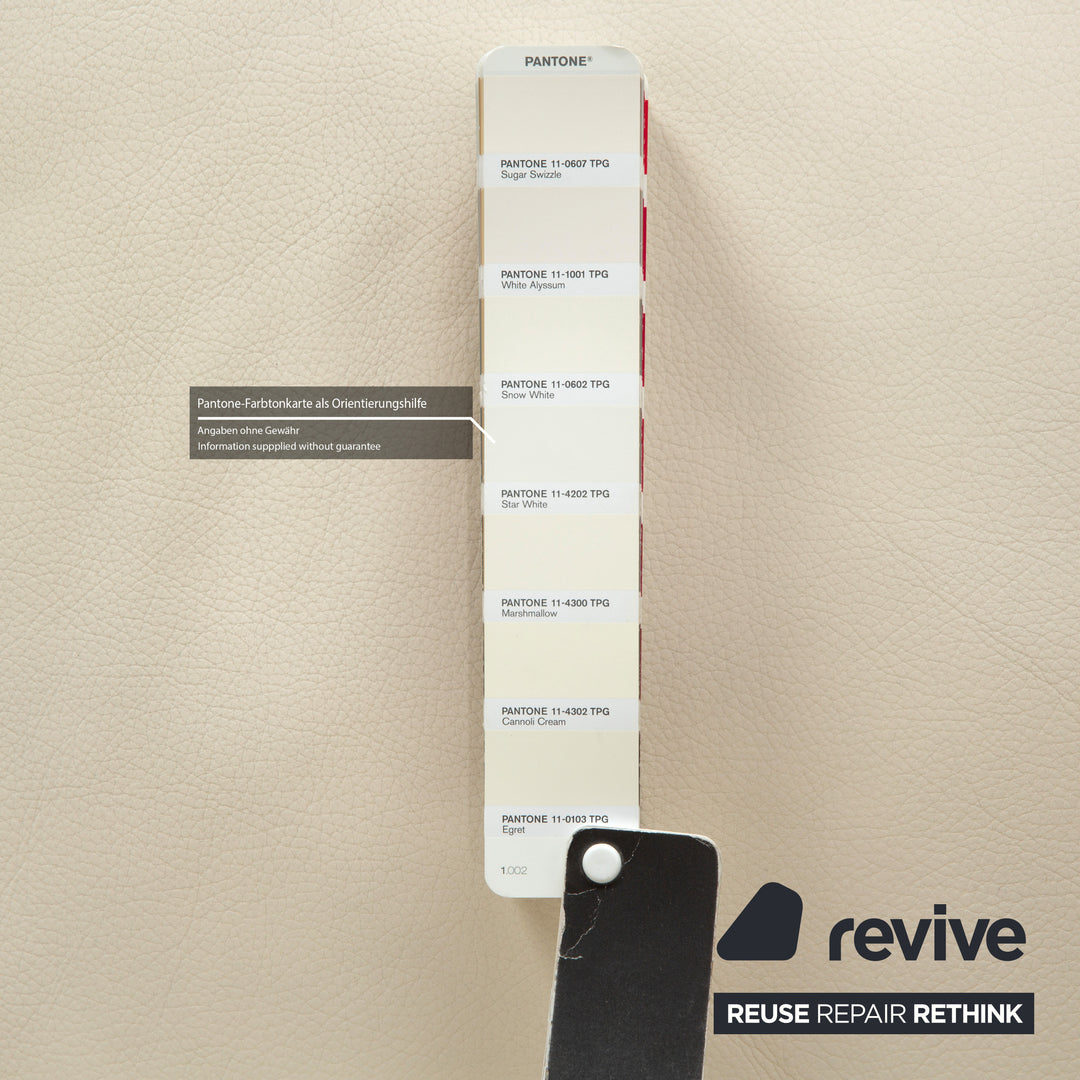 La Nuova Casa Leather Sofa Set White Cream Three-Seater Couch Set