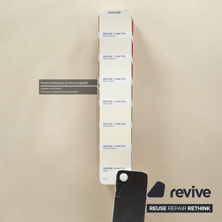 La Nuova Casa Leather Sofa Set White Cream Three-Seater Couch Set