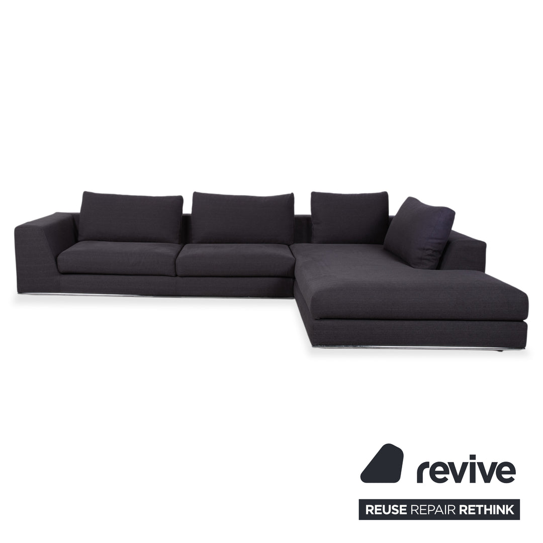 La Nuova Casa Liverpool Stoff Ecksofa Blau Grau Sofa Couch