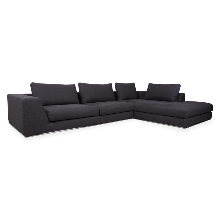 La Nuova Casa Liverpool Stoff Ecksofa Blau Grau Sofa Couch