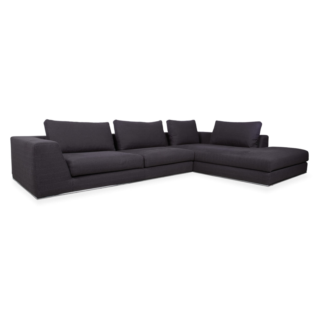 La Nuova Casa Liverpool Stoff Ecksofa Blau Grau Sofa Couch
