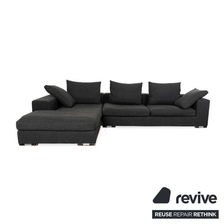 La Nuova Casa Liverpool Fabric Corner Sofa Grey Recamiere left Sofa Couch