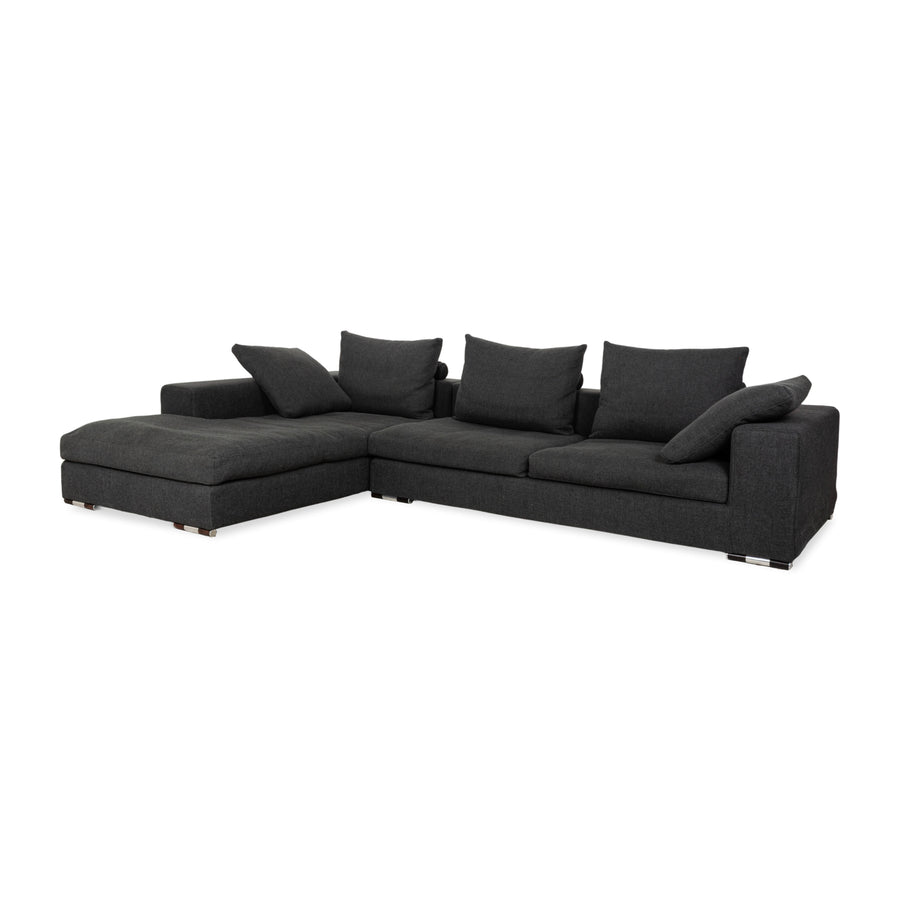 La Nuova Casa Liverpool Fabric Corner Sofa Grey Recamiere left Sofa Couch
