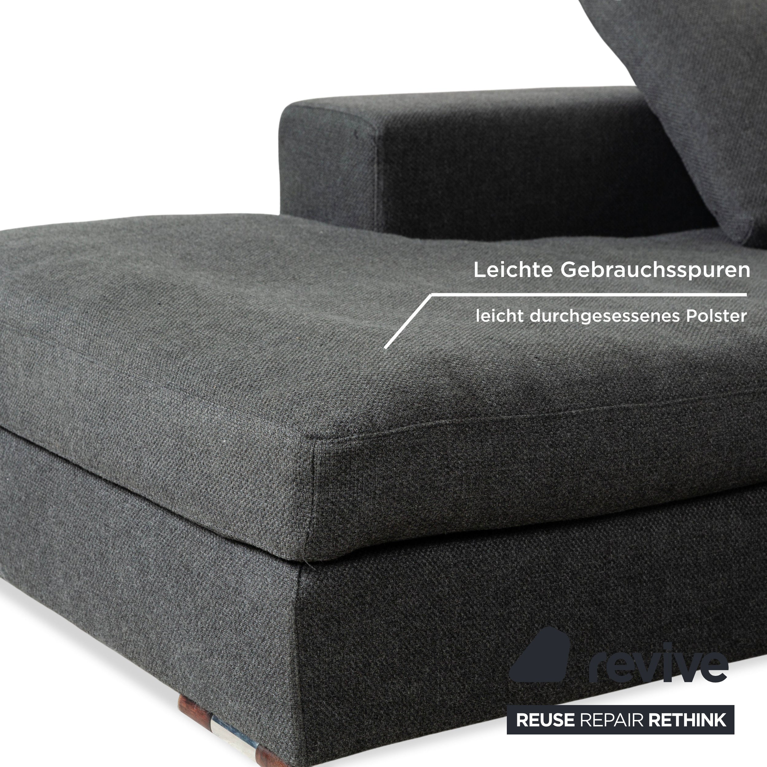 La Nuova Casa Liverpool Stoff Ecksofa Grau Recamiere links Sofa Couch