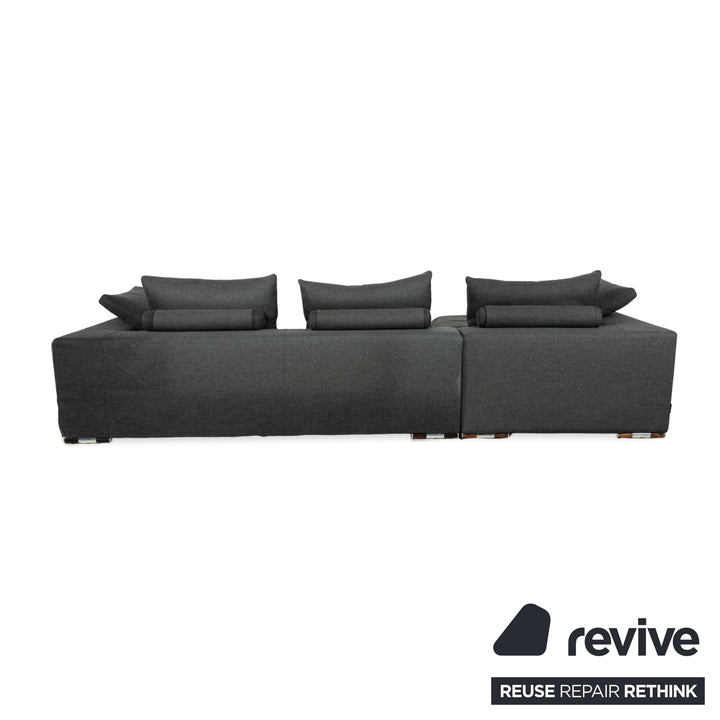 La Nuova Casa Liverpool Stoff Ecksofa Grau Recamiere links Sofa Couch