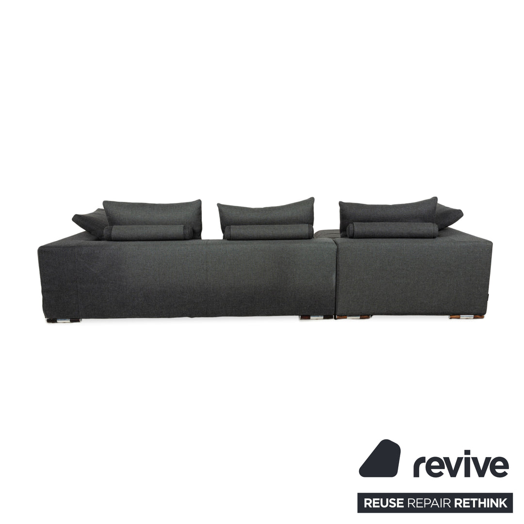 Canapé d'angle en tissu Liverpool de La Nuova Casa Gris Canapé gauche Recamiere