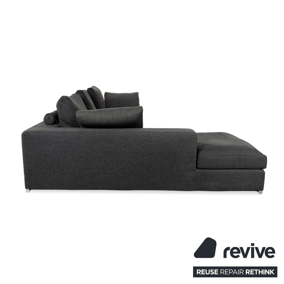 La Nuova Casa Liverpool Fabric Corner Sofa Grey Recamiere left Sofa Couch