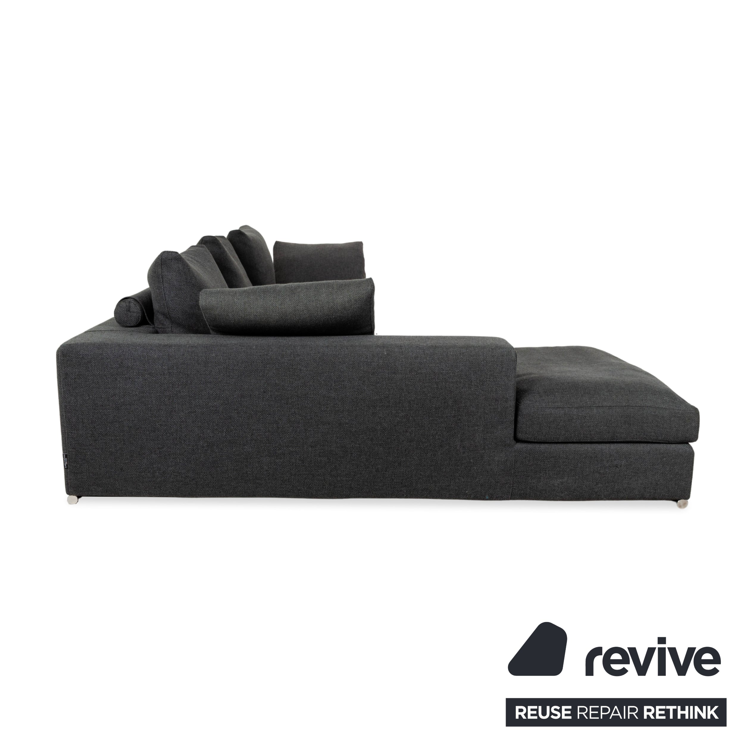 La Nuova Casa Liverpool Stoff Ecksofa Grau Recamiere links Sofa Couch