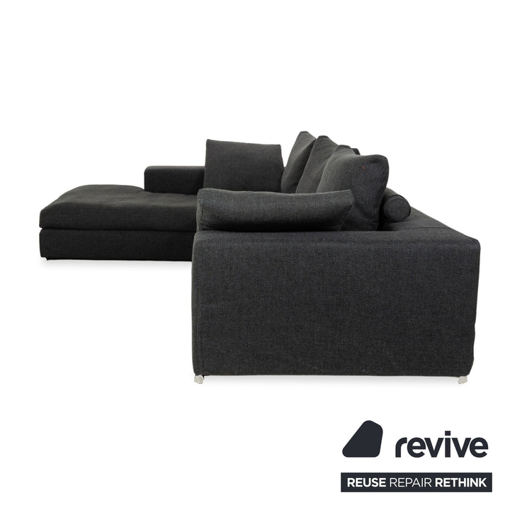 La Nuova Casa Liverpool Fabric Corner Sofa Grey Recamiere left Sofa Couch