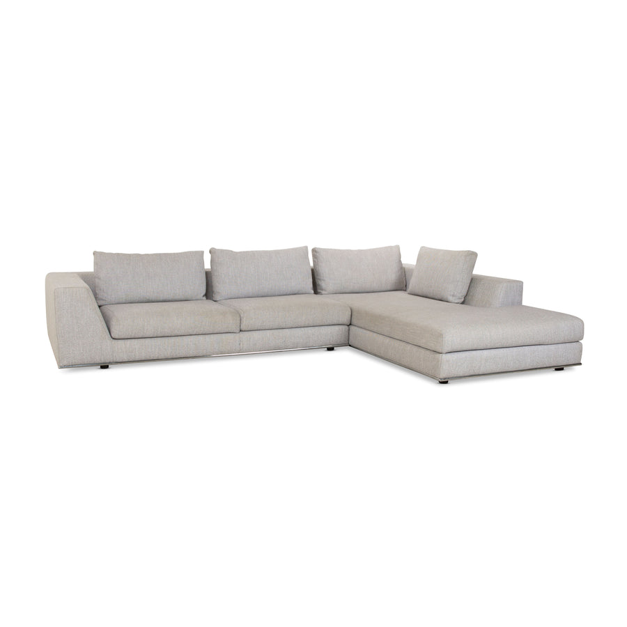 La Nuova Casa Liverpool Stoff Ecksofa Hellgrau Recamiere Rechts Sofa Couch