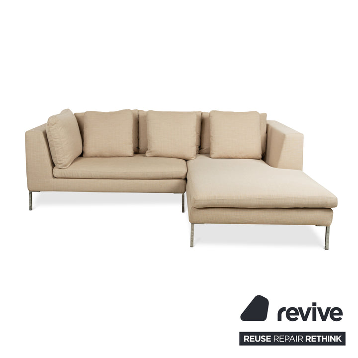 La Nuova Casa Luca Stoff Ecksofa Beige Recamiere Rechts Sofa Couch