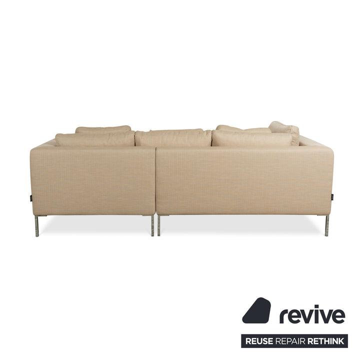 La Nuova Casa Luca Fabric Corner Sofa Beige Recamiere Right Sofa Couch