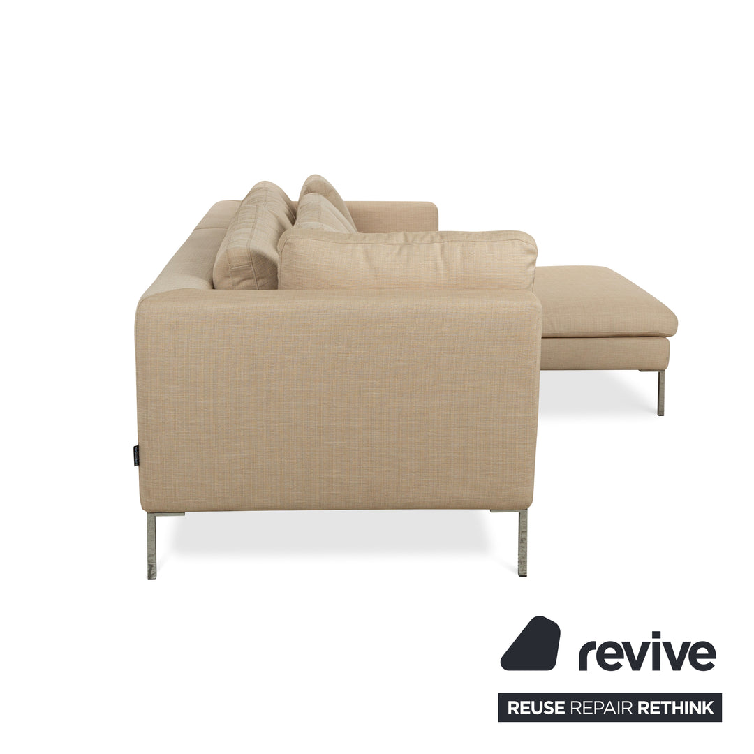 La Nuova Casa Luca Fabric Corner Sofa Beige Recamiere Right Sofa Couch