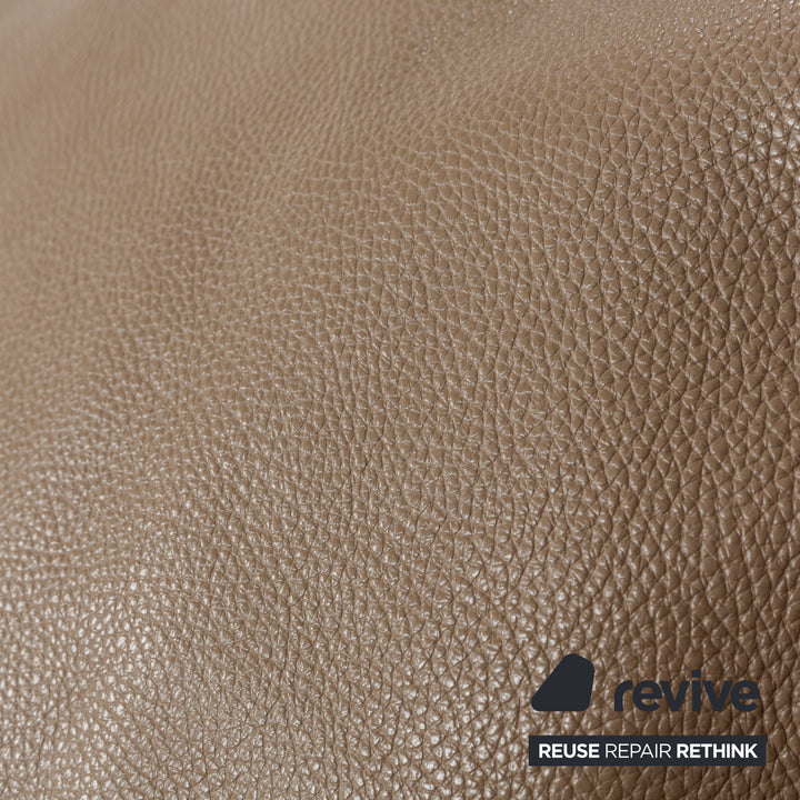 La Nuova Casa NOMAD Leder Ecksofa Beige Recamiere Links Sofa Couch manuelle Funktion