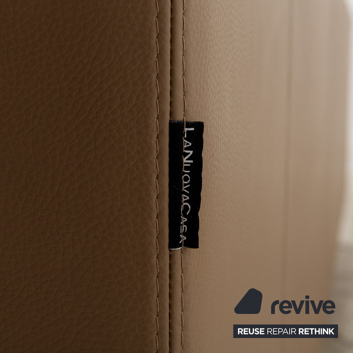 La Nuova Casa NOMAD Leather Corner Sofa Beige Recamiere Left Sofa Couch manual function