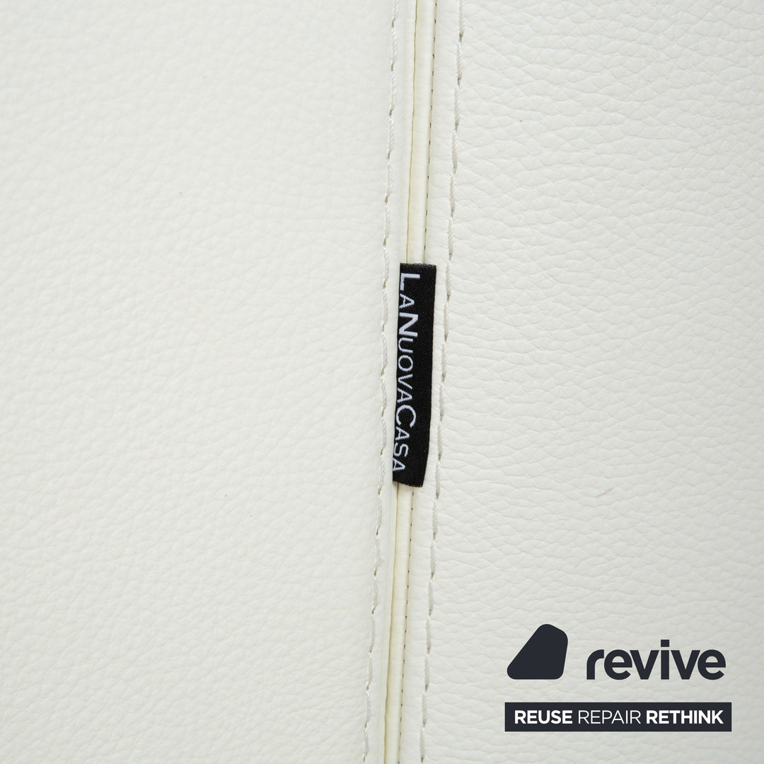 La Nuova Casa Philadelphia Leder Ecksofa Weiß Sofa Couch manuelle Funktion