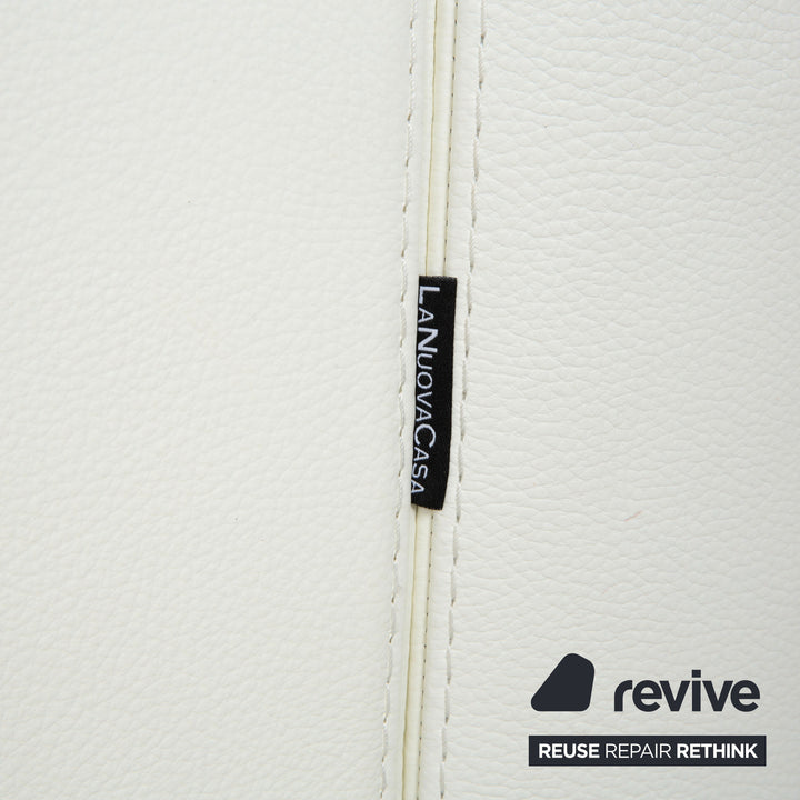 La Nuova Casa Philadelphia Leder Ecksofa Weiß Sofa Couch manuelle Funktion