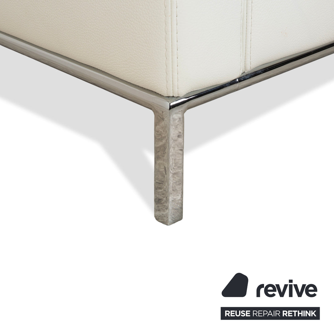 La Nuova Casa Philadelphia Leder Ecksofa Weiß Sofa Couch manuelle Funktion