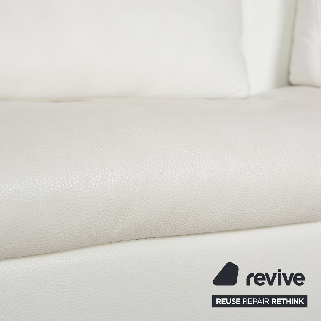 La Nuova Casa Philadelphia Leder Ecksofa Weiß Sofa Couch manuelle Funktion