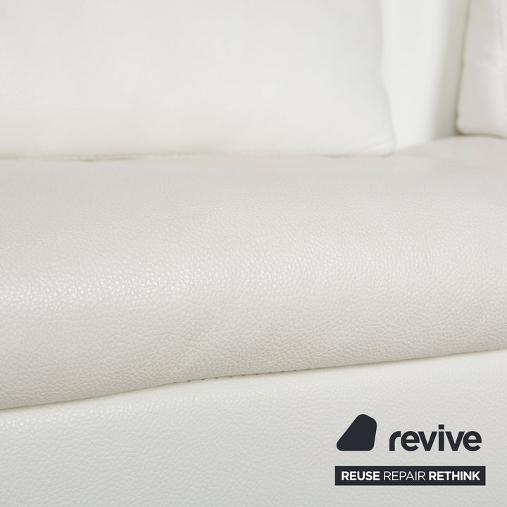 La Nuova Casa Philadelphia Leder Ecksofa Weiß Sofa Couch manuelle Funktion