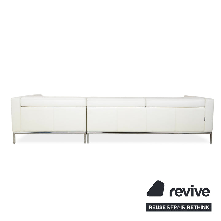 La Nuova Casa Philadelphia Leder Ecksofa Weiß Sofa Couch manuelle Funktion