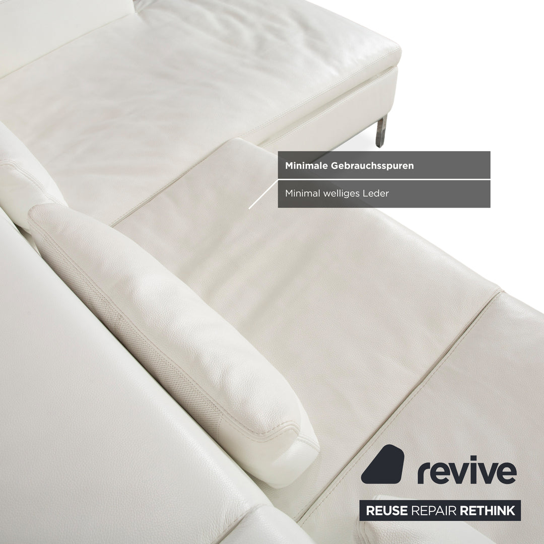 La Nuova Casa Philadelphia Leder Ecksofa Weiß Sofa Couch manuelle Funktion