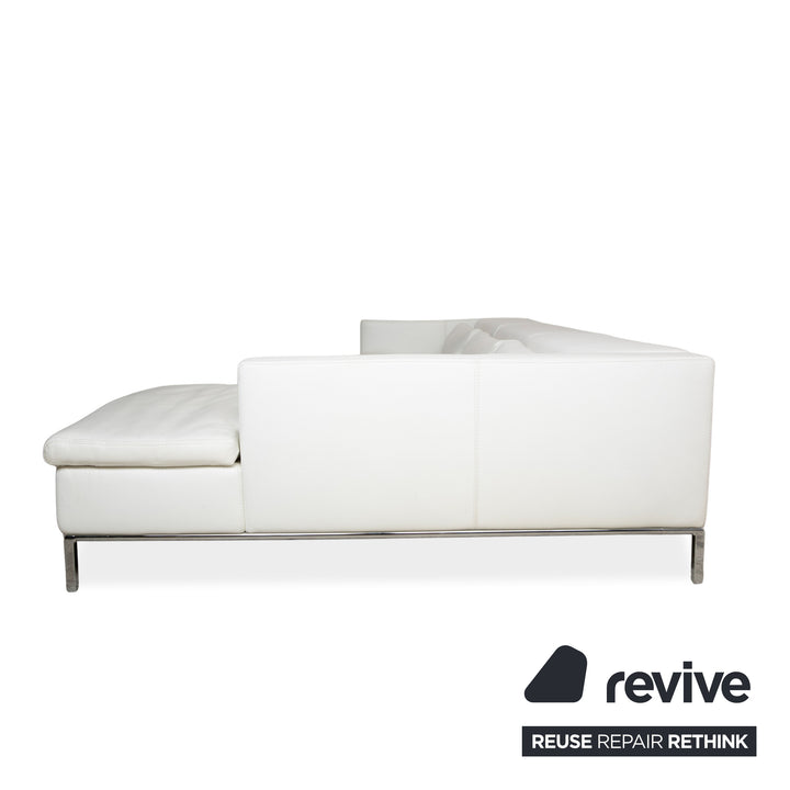 La Nuova Casa Philadelphia Leder Ecksofa Weiß Sofa Couch manuelle Funktion