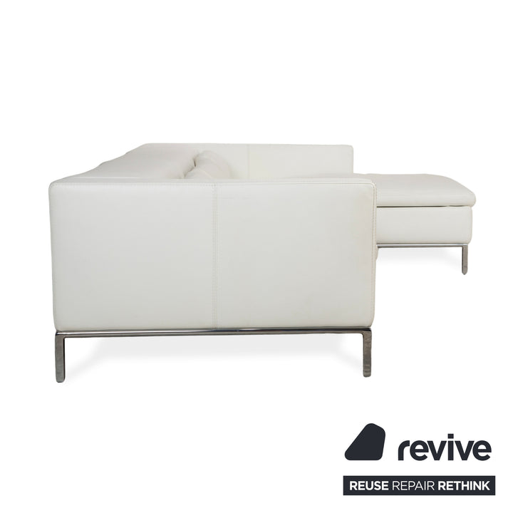 La Nuova Casa Philadelphia Leder Ecksofa Weiß Sofa Couch manuelle Funktion