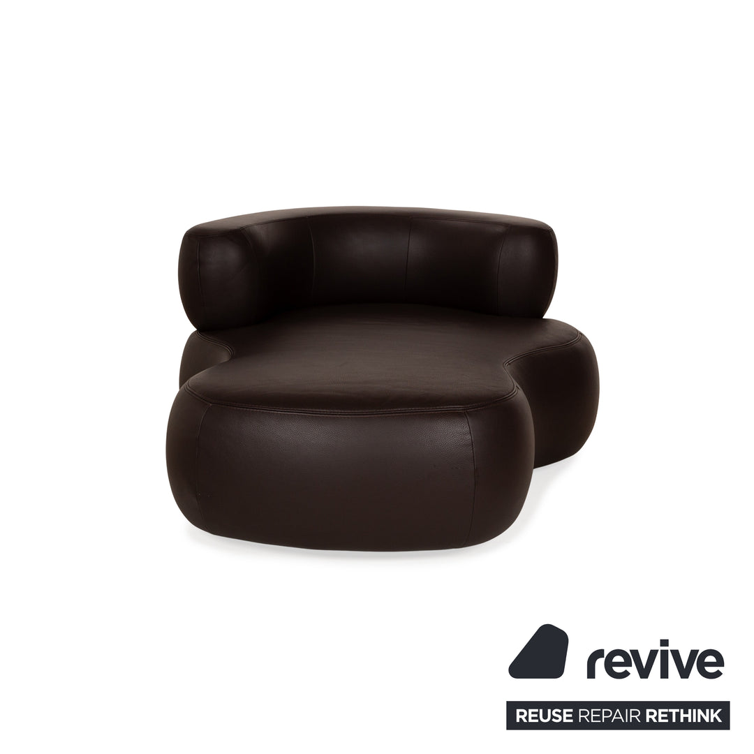 La Nuova Casa States Leather Set Brown Lounge Stool