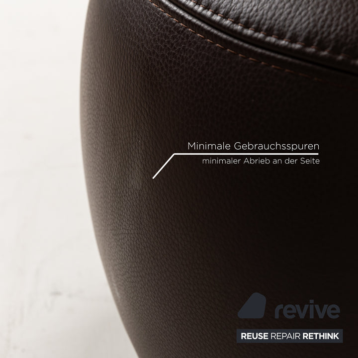 La Nuova Casa States Leather Set Brown Lounge Stool