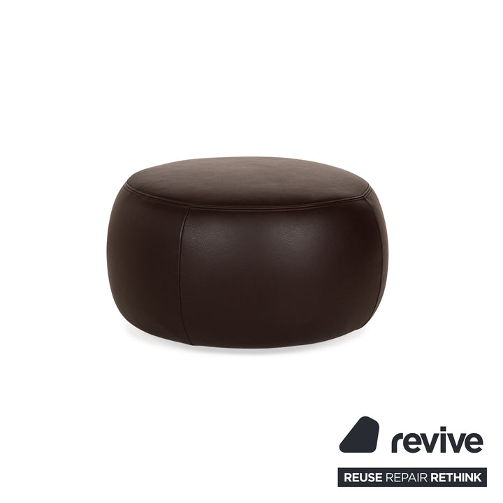 La Nuova Casa States Leather Set Brown Lounge Stool