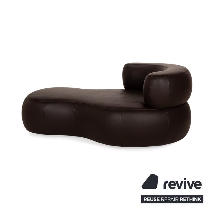 La Nuova Casa States Leather Set Brown Lounge Stool
