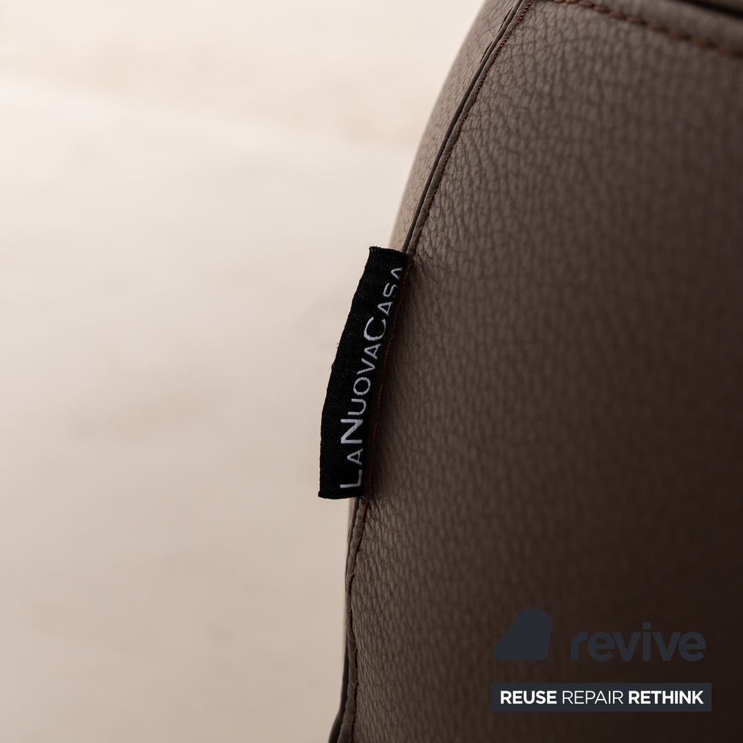 La Nuova Casa States Leather Set Brown Lounge Stool